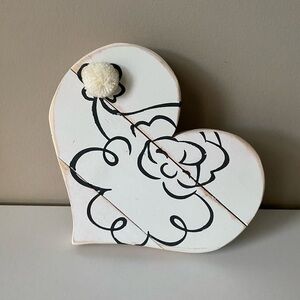 Olivewood Santa Heart Wooden Sign 8”